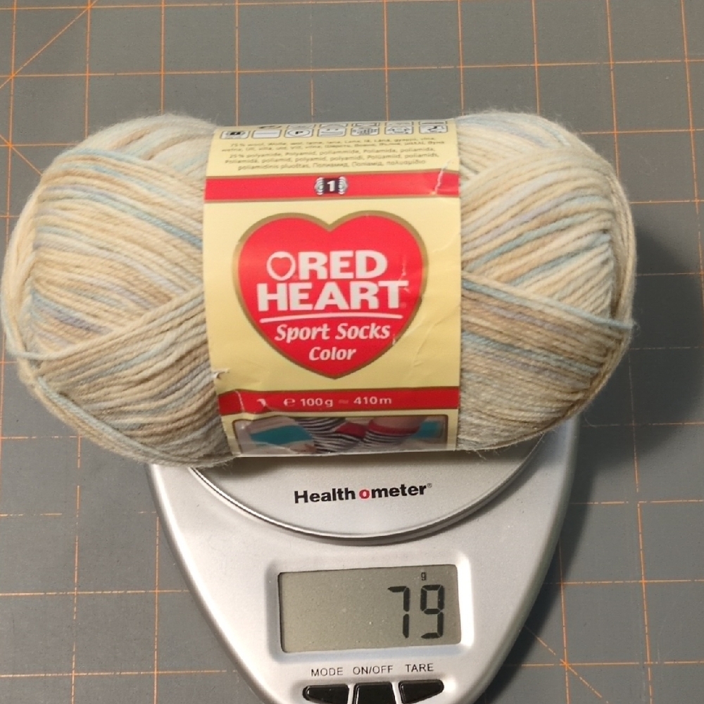 Red Heart Sport Socks Color Yarn - 79 gram partial skein